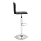 Chairs Bar Chairs - 16.9" X 16.3" X 44.9" Black Leatherette Chromed Steel Bar Chair HomeRoots