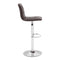 Chairs Bar Chairs - 16.9" X 16.3" X 44.9" Espresso Leatherette Chromed Steel Bar Chair HomeRoots