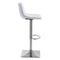 Bar Chairs - 17.3" X 18" X 42.9" White Leatherette Brushed Steel Bar Chair