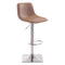 Chairs Bar Chairs - 17.3" X 18" X 42.9" White Leatherette Brushed Steel Bar Chair HomeRoots