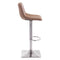 Chairs Bar Chairs - 17.3" X 18" X 42.9" White Leatherette Brushed Steel Bar Chair HomeRoots