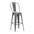Chairs Bar Chairs - 17.3" X 21.5" X 46" Gunmetal Steel Bar Chair HomeRoots