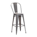Chairs Bar Chairs - 17.3" X 21.5" X 46" Gunmetal Steel Bar Chair HomeRoots