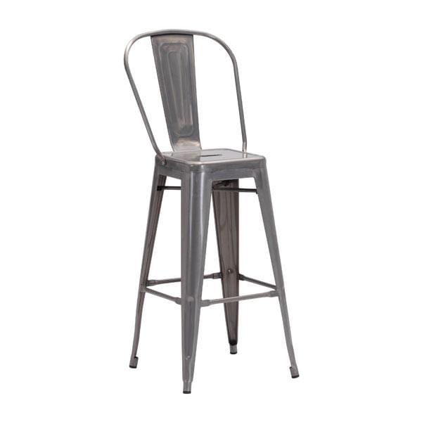 Chairs Bar Chairs - 17.3" X 21.5" X 46" Gunmetal Steel Bar Chair HomeRoots
