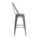 Chairs Bar Chairs - 17.3" X 21.5" X 46" Gunmetal Steel Bar Chair HomeRoots