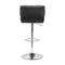 Chairs Bar Chairs - 17.7" X 18.5" X 43.7" Black Leatherette Chromed Steel Bar Chair HomeRoots