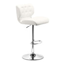 Chairs Bar Chairs - 17.7" X 18.5" X 43.7" White Leatherette Chromed Steel Bar Chair HomeRoots