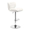 Chairs Bar Chairs - 17.7" X 18.5" X 43.7" White Leatherette Chromed Steel Bar Chair HomeRoots