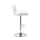 Chairs Bar Chairs - 17.7" X 18.5" X 43.7" White Leatherette Chromed Steel Bar Chair HomeRoots