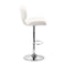 Chairs Bar Chairs - 17.7" X 18.5" X 43.7" White Leatherette Chromed Steel Bar Chair HomeRoots