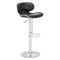 Chairs Bar Chairs - 18.7" X 18.3" X 40.9" Black Leatherette Chromed Steel Bar Chair HomeRoots