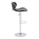 Chairs Bar Chairs - 18.7" X 18.3" X 40.9" Black Leatherette Chromed Steel Bar Chair HomeRoots