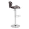 Chairs Bar Chairs - 18.7" X 18.3" X 40.9" Espresso Leatherette Chromed Steel Bar Chair HomeRoots