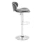 Chairs Bar Chairs - 18.7" X 18.3" X 40.9" Gray Leatherette Chromed Steel Bar Chair HomeRoots