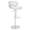 Chairs Bar Chairs - 18.7" X 18.3" X 40.9" White Leatherette Chromed Steel Bar Chair HomeRoots