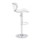 Chairs Bar Chairs - 18.7" X 18.3" X 40.9" White Leatherette Chromed Steel Bar Chair HomeRoots