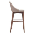 Chairs Bar Chairs - 18" X 19.7" X 19.7" Beige Leatherette Powder Coated Metal Bar Chair HomeRoots