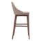 Chairs Bar Chairs - 18" X 19.7" X 19.7" Beige Leatherette Powder Coated Metal Bar Chair HomeRoots