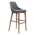 Chairs Bar Chairs - 18" X 19.7" X 40.9" Dark Gray Leatherette Powder Coated Metal Bar Chair HomeRoots