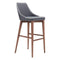 Chairs Bar Chairs - 18" X 19.7" X 40.9" Dark Gray Leatherette Powder Coated Metal Bar Chair HomeRoots