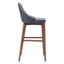 Chairs Bar Chairs - 18" X 19.7" X 40.9" Dark Gray Leatherette Powder Coated Metal Bar Chair HomeRoots