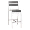 Chairs Bar Chairs - 19.3" X 23" X 44" 2 Pcs Faux Wood Brushed Aluminum Bar Armless Chair HomeRoots