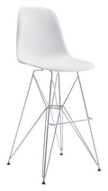 Chairs Bar Chairs - 19" x 20.3" x 44" White, Polypropylene, Chromed Steel, Bar Chair HomeRoots