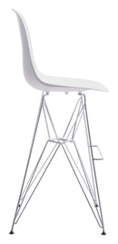 Chairs Bar Chairs - 19" x 20.3" x 44" White, Polypropylene, Chromed Steel, Bar Chair HomeRoots