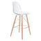 Chairs Bar Chairs - 20.3" X 21.7" X 44.3" Polycarbonate Metal And Beech Wood Bar Chair HomeRoots
