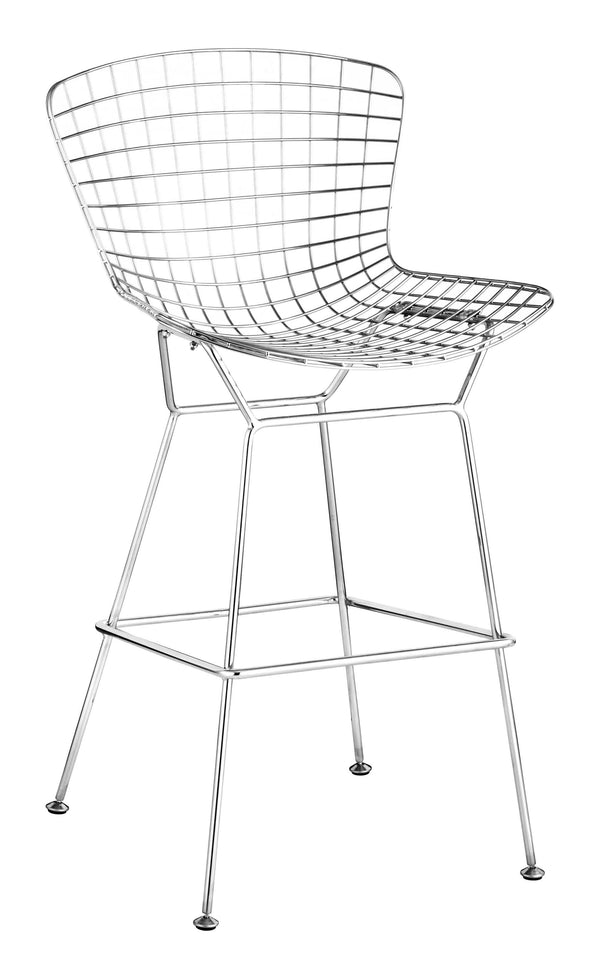 Chairs Bar Chairs - 21.3" x 23" x 40" Chrome, Chromed Steel, Bar Chair - Set of 2 HomeRoots