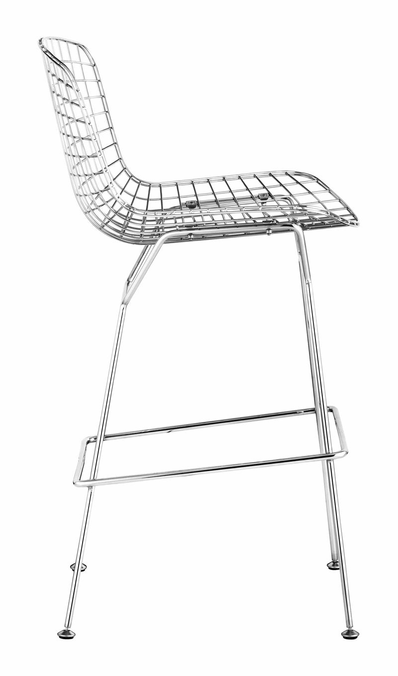 Chairs Bar Chairs - 21.3" x 23" x 40" Chrome, Chromed Steel, Bar Chair - Set of 2 HomeRoots