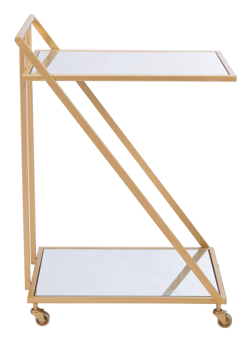 Chairs Bar Chairs - 22" x 15.9" x 31.9" Gold, Mirror & Steel, Bar Cart HomeRoots