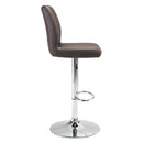 Chairs Bar Height Chairs - 17.7" X 20.5" X 46.9" Espresso Leatherette Chromed Steel Bar Chair HomeRoots