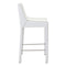 Chairs Bar Height Chairs - 18.1" X 20.5" X 39" 2 Pcs White Recycled Leather Metal Bar Chair HomeRoots