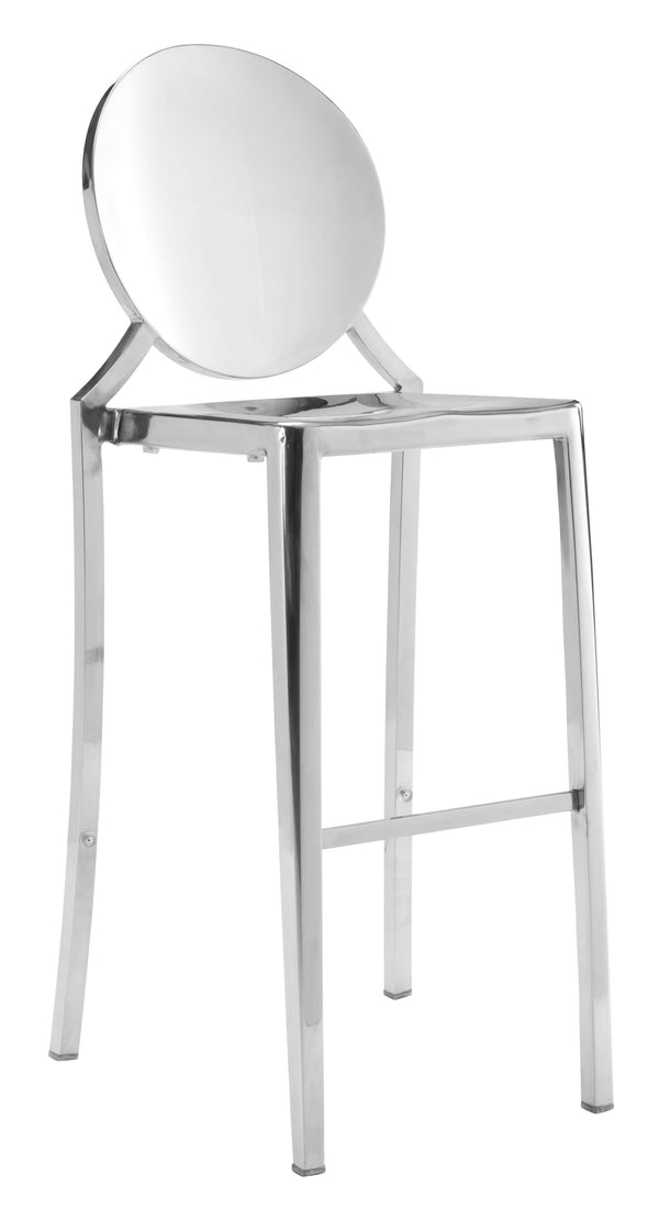 Chairs Bar Height Chairs - 18.9" x 19.3" x 44.9" Stainless Steel, Polished Stainless Steel, Bar Chair - Set of 2 HomeRoots