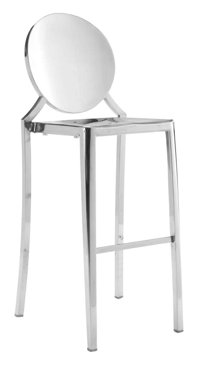 Chairs Bar Height Chairs - 18.9" x 19.3" x 44.9" Stainless Steel, Polished Stainless Steel, Bar Chair - Set of 2 HomeRoots