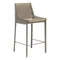 Chairs Bar Stool Chairs - 18.1" X 20.5" X 39" 2 Pcs Stone Gray Recycled Leather Metal Bar Chair HomeRoots