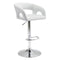 Chairs Bar Stool Chairs - 20.5" X 19.3" X 41" White Leatherette Chromed Steel Bar Chair HomeRoots