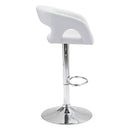 Chairs Bar Stool Chairs - 20.5" X 19.3" X 41" White Leatherette Chromed Steel Bar Chair HomeRoots