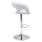 Chairs Bar Stool Chairs - 20.5" X 19.3" X 41" White Leatherette Chromed Steel Bar Chair HomeRoots