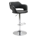 Chairs Bar Stool Chairs - 22.5" X 21.7" X 43.3" Black Leatherette Chromed Steel Bar Chair HomeRoots