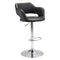 Chairs Bar Stool Chairs - 22.5" X 21.7" X 43.3" Black Leatherette Chromed Steel Bar Chair HomeRoots