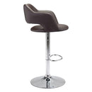 Chairs Bar Stool Chairs - 22.5" X 21.7" X 43.3" Espresso Leatherette Chromed Steel Bar Chair HomeRoots