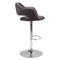 Chairs Bar Stool Chairs - 22.5" X 21.7" X 43.3" Espresso Leatherette Chromed Steel Bar Chair HomeRoots