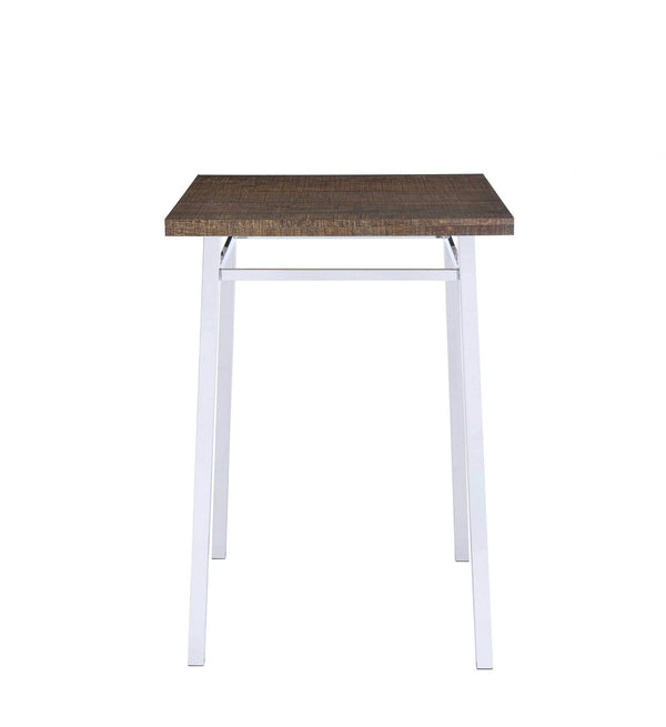 Chairs Bar Stool Chairs - 30" X 30" X 42" Oak And Chrome Bar Table HomeRoots