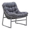 Chairs Beach Lounge Chair - 28.7" X 30.7" X 31" Gray Polyethylene Beach Chair HomeRoots
