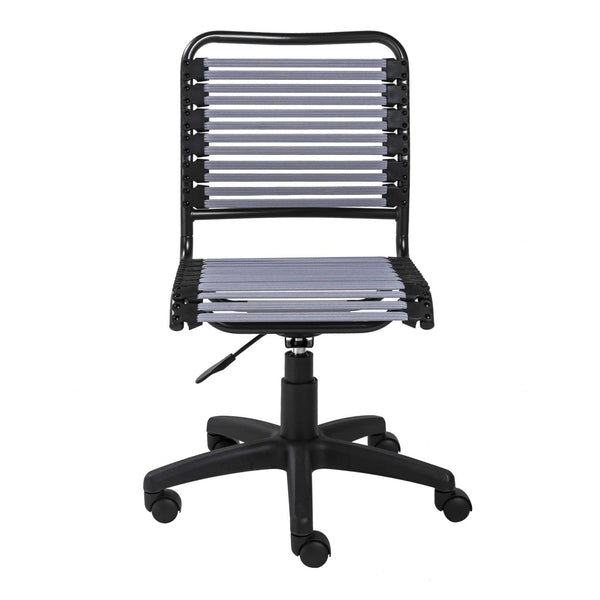 Chairs Best Office Chair - 18.12" X 24" X 37.21" Light Gray Flat Bungie Cords Low Back Office Chair with Graphite Black Frame and Base HomeRoots