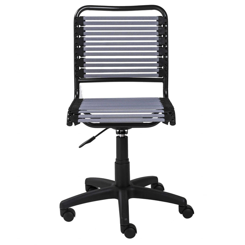 Chairs Best Office Chair - 18.12" X 24" X 37.21" Light Gray Flat Bungie Cords Low Back Office Chair with Graphite Black Frame and Base HomeRoots