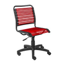 Chairs Best Office Chair - 18.12" X 24" X 37.21" Red Flat Bungie Cords Low Back Office Chair with Graphite Black Frame and Base HomeRoots