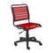 Chairs Best Office Chair - 18.12" X 24" X 37.21" Red Flat Bungie Cords Low Back Office Chair with Graphite Black Frame and Base HomeRoots
